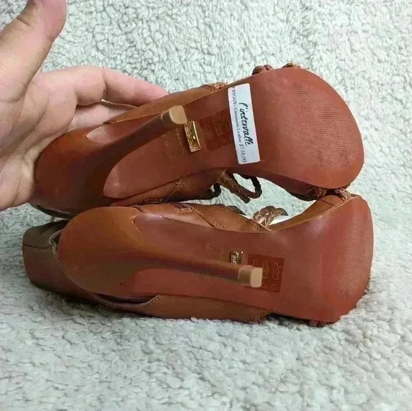 NWT L'INTERVALLE heel sandals size 6 Tan LEATHER NEW !! Made in  Brazil - Picture 7 of 11